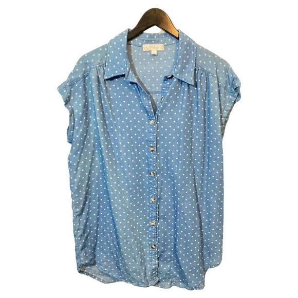 Oversized long hearts button down shirt Small - Picture 1 of 5